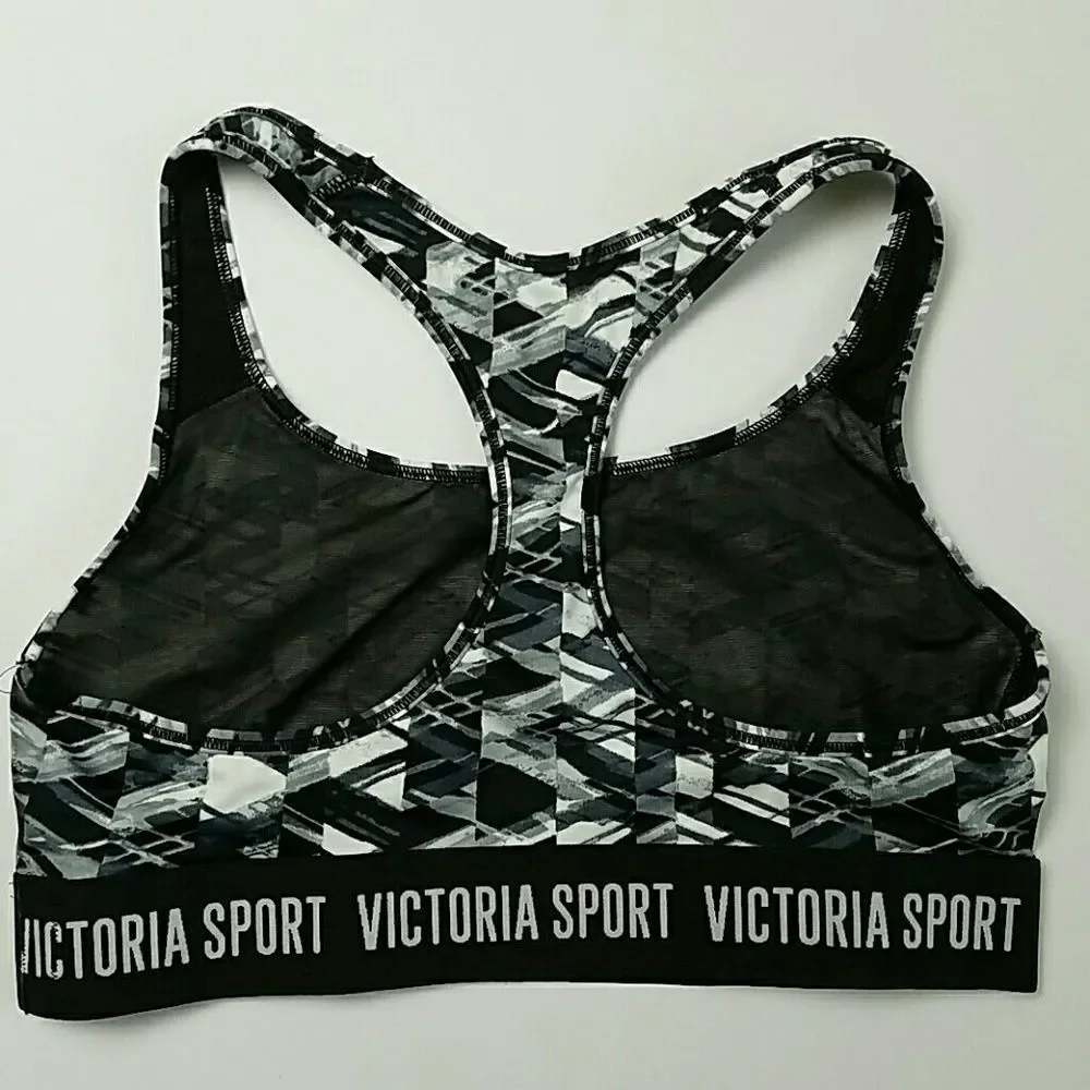 NWT Victoria's Secret Sport The Player Racerback Sports Bra Abstract Geometric
